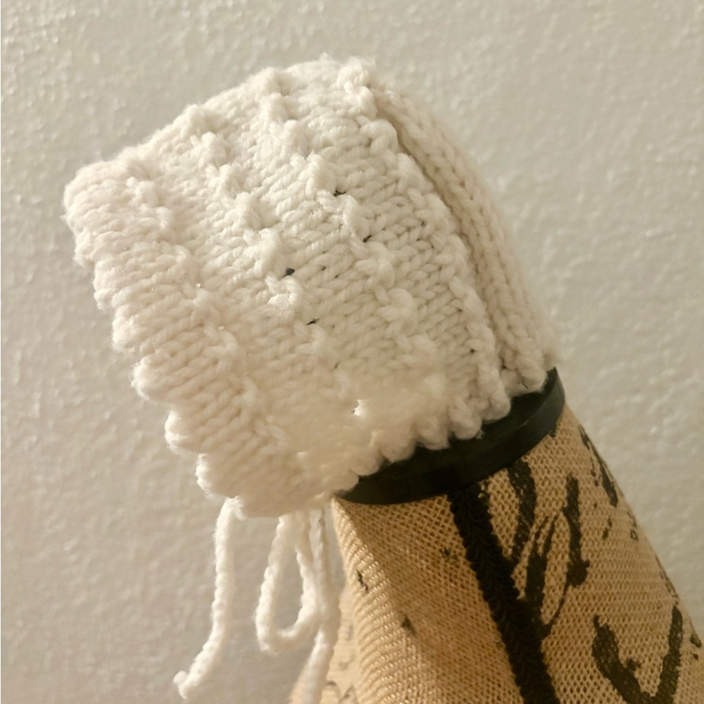 Vintage 1970 Hand Luxury Knitted Ivory Baby Layette Sweater Jacket Bonnet Set - Picture 10 of 11